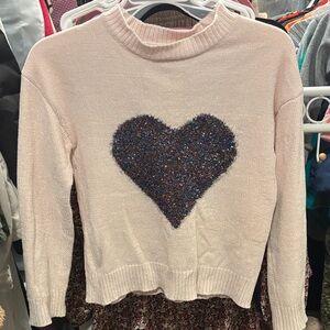 Heart Design Sweater - Pink
